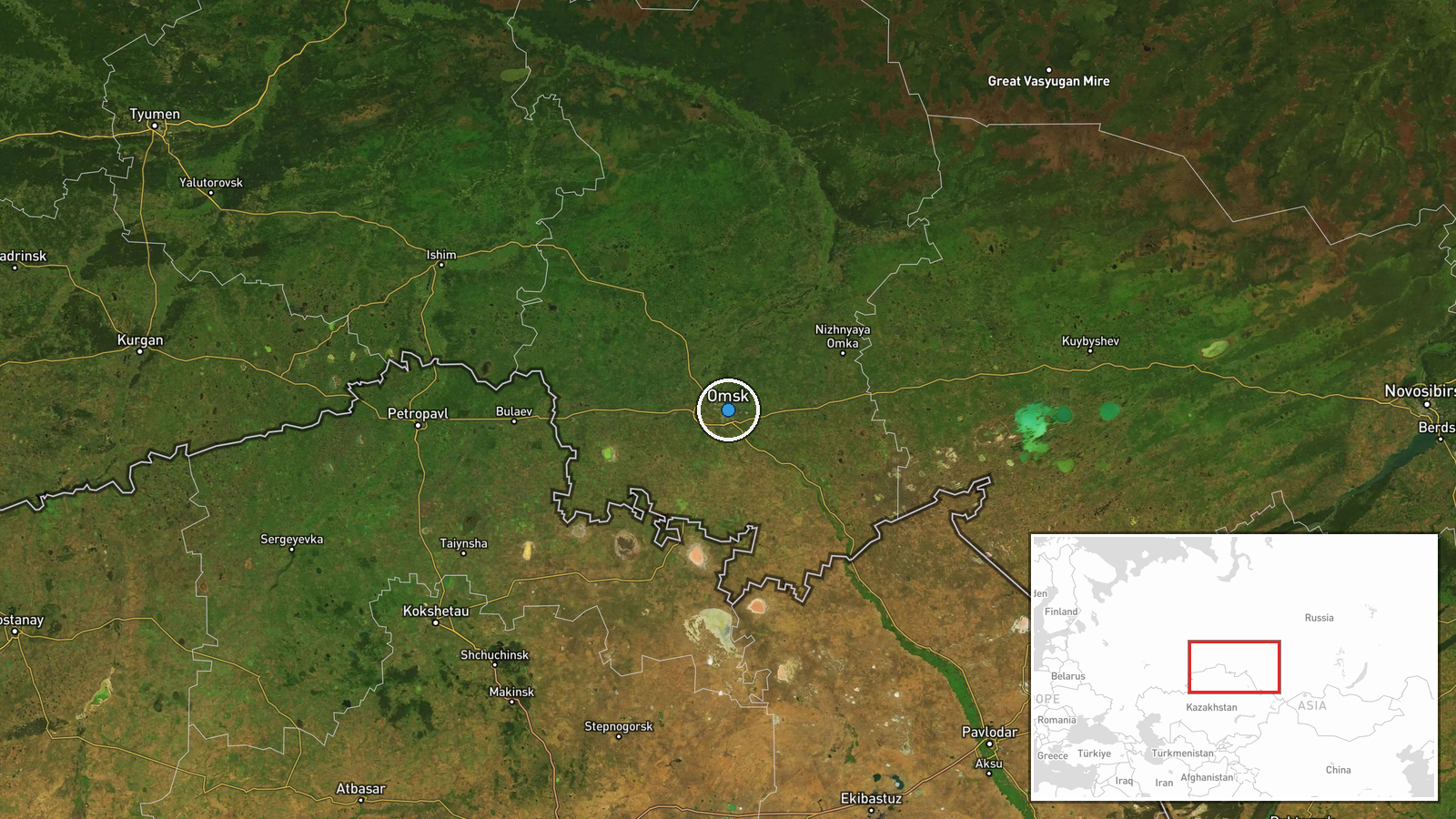 Omsk Oil Refinery, Omsk, Omsk Oblast, Russia — UAS Strike location map