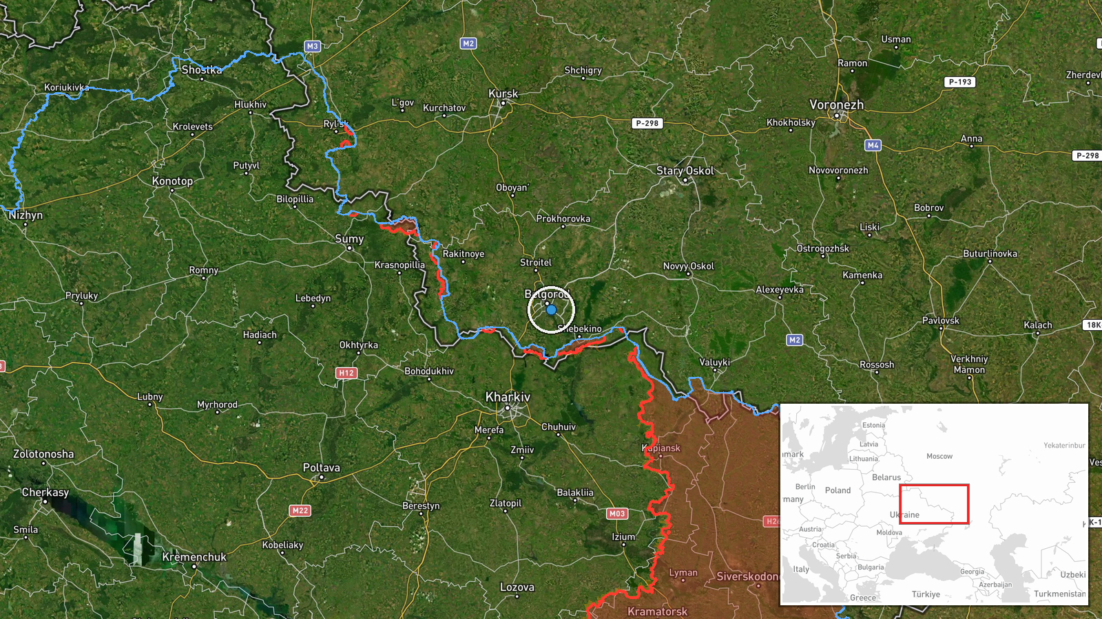 Belgorod Thermal Power Station, Belgorod Oblast, Russia — Artillery location map