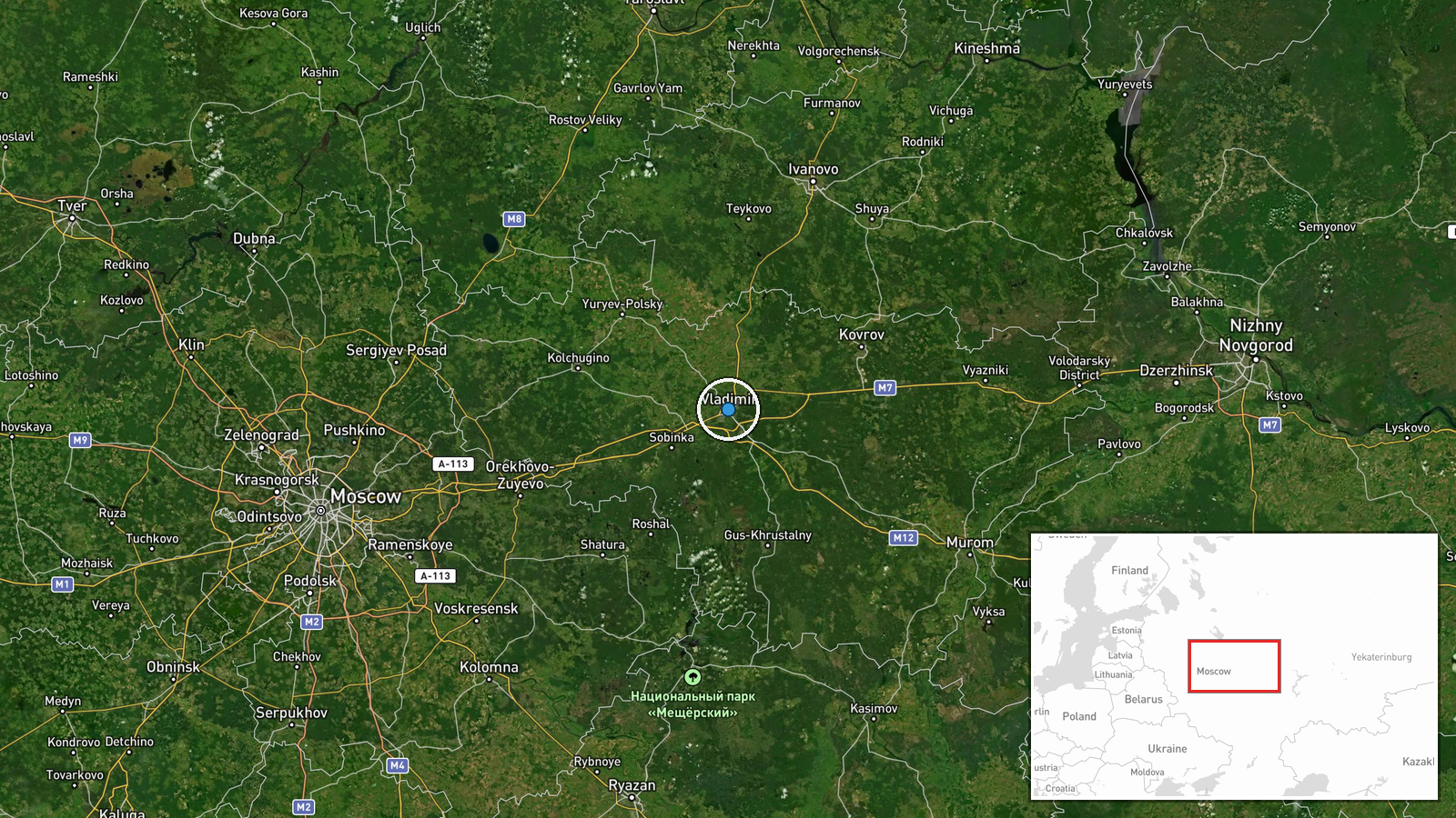 Vladimir, Vladimir Oblast, Russia — UAS Strike location map