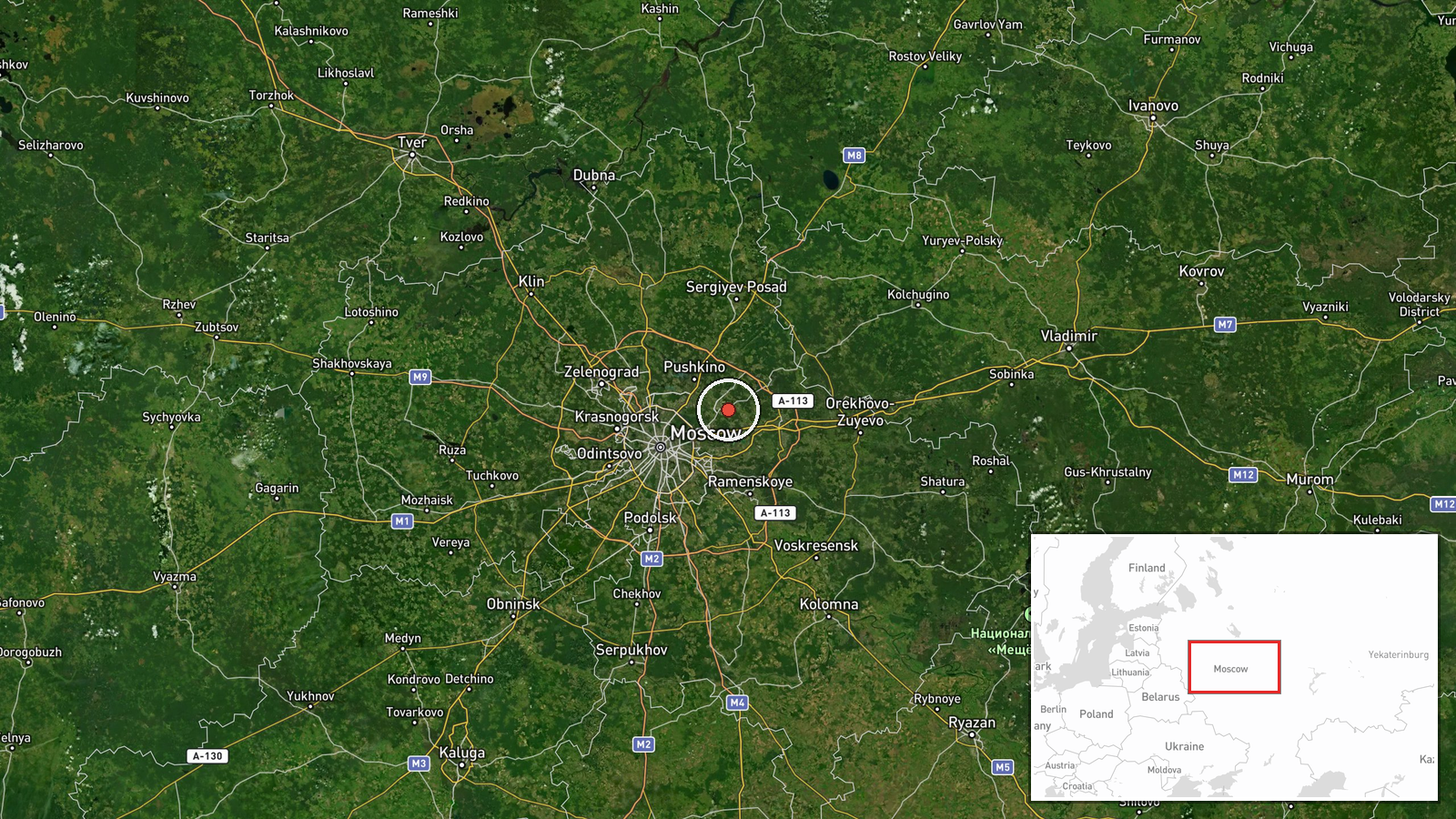 Chkalovsky Airfield, Moscow Oblast, Russia — Deployment location map