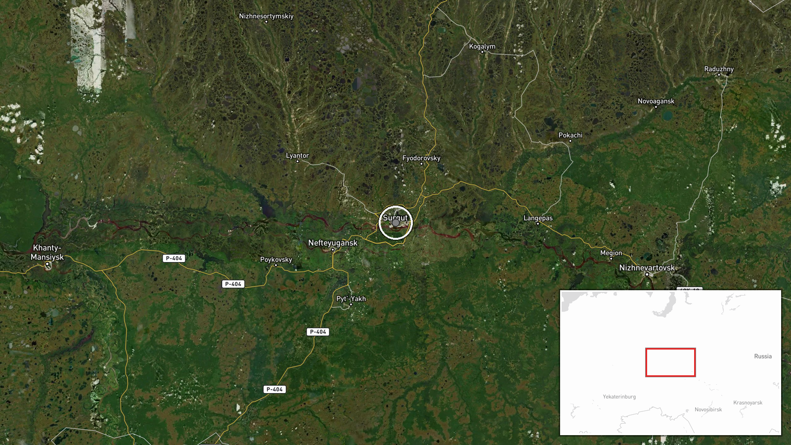Surgut Condensate Stabilization Plant (Surgut ZSK), Khanty-Mansi Autonomous Okrug, Russia — Explosion location map