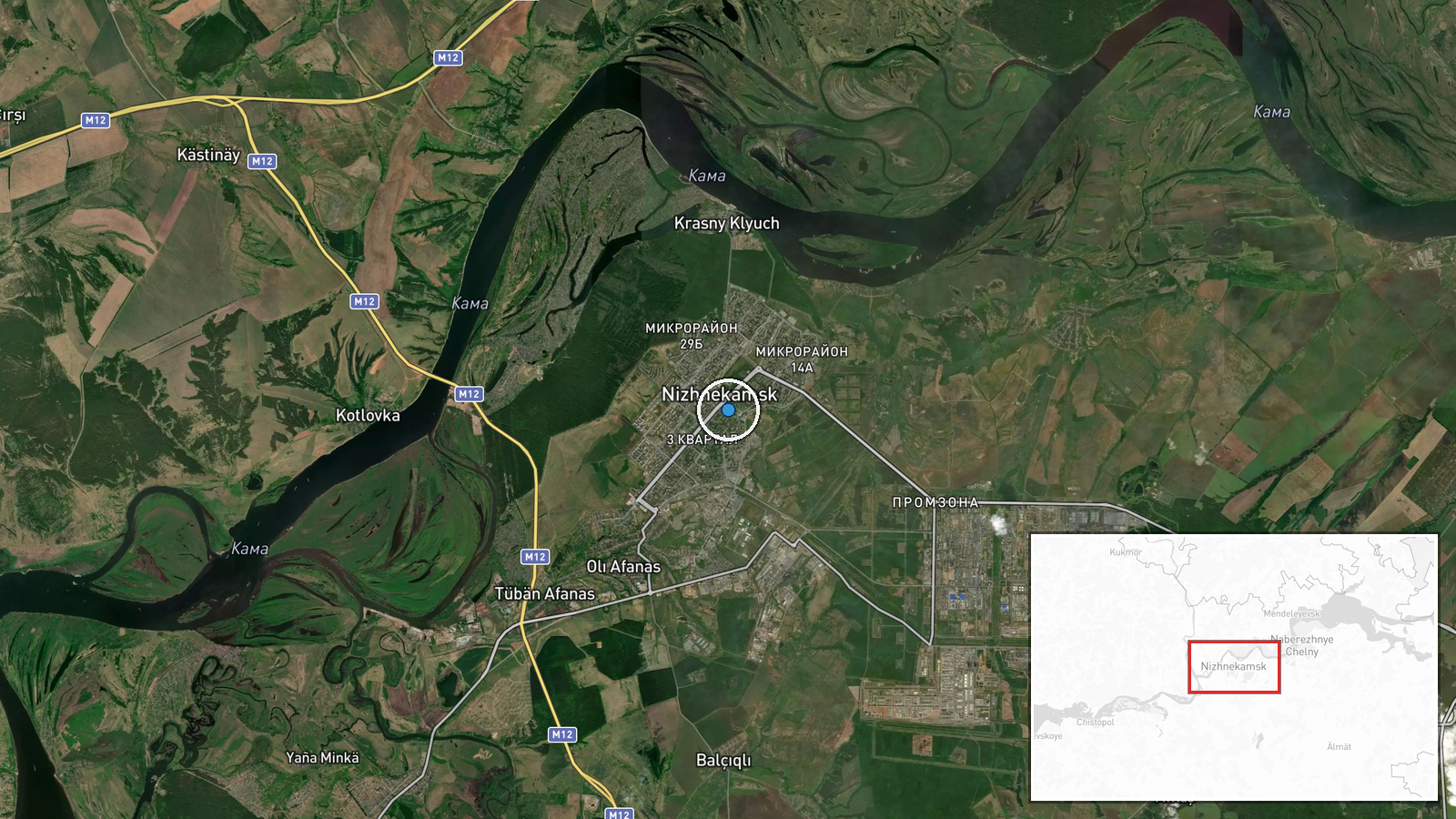 Nizhnekamsk Refinery, Nizhnekamsk, Tatarstan, Russia — UAS Strike location map