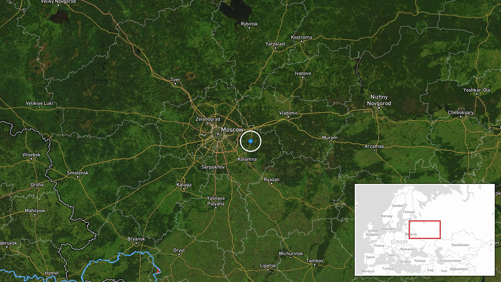 Moscow Oblast, Russia — UAS Strike location map