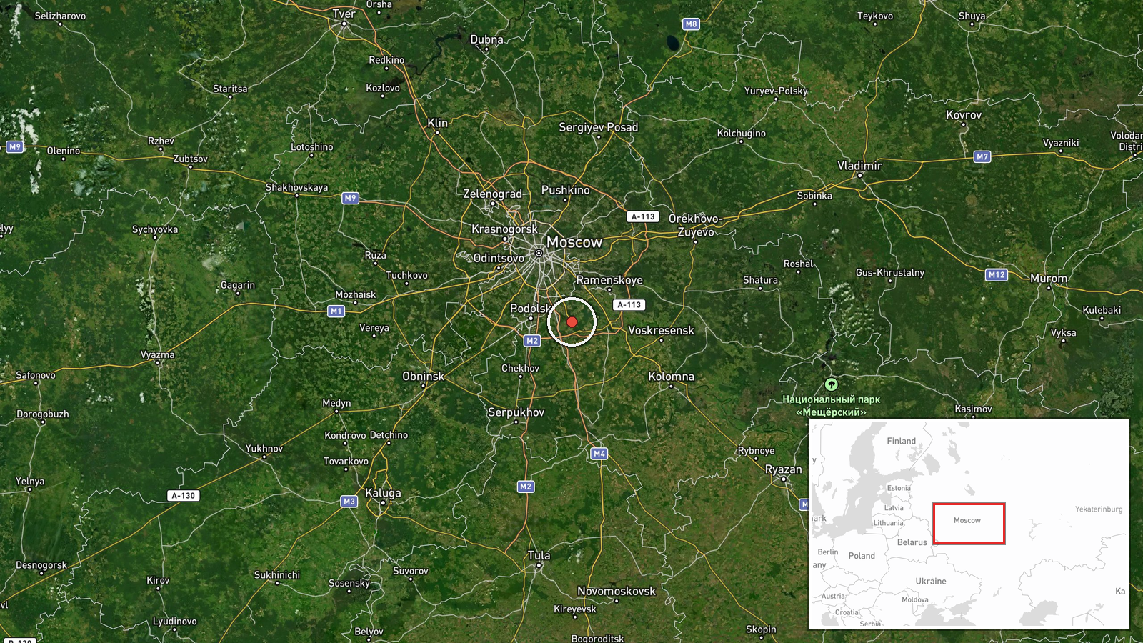 Domodedovo International Airport area, Moscow Oblast, Russia — Siren location map