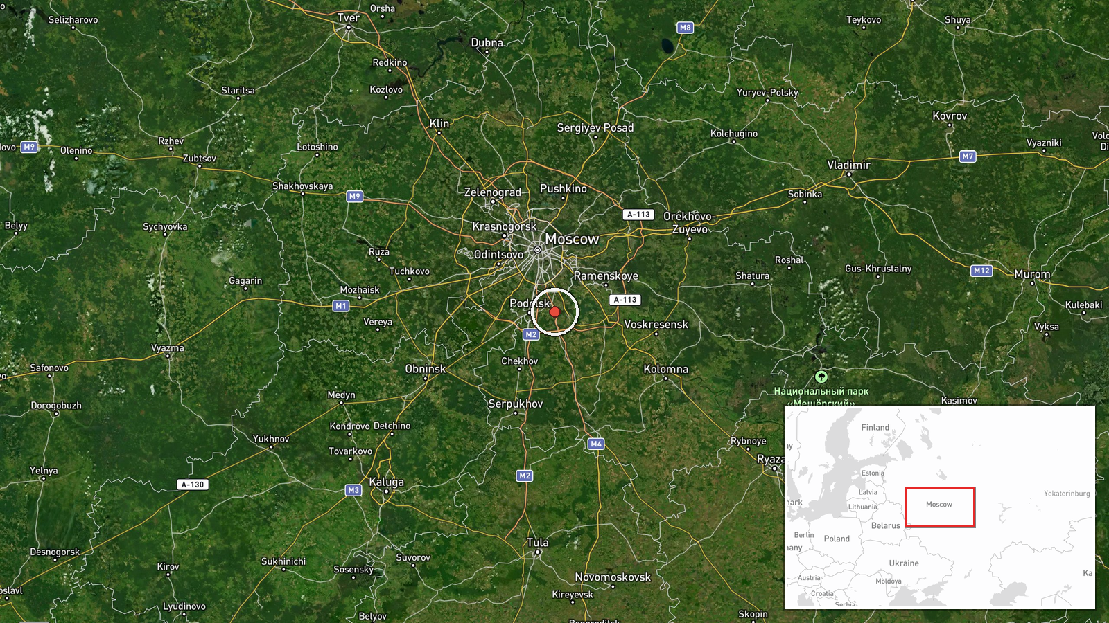 Domodedovo logistics center, Moscow Oblast, Russia — Ballistic Missile location map