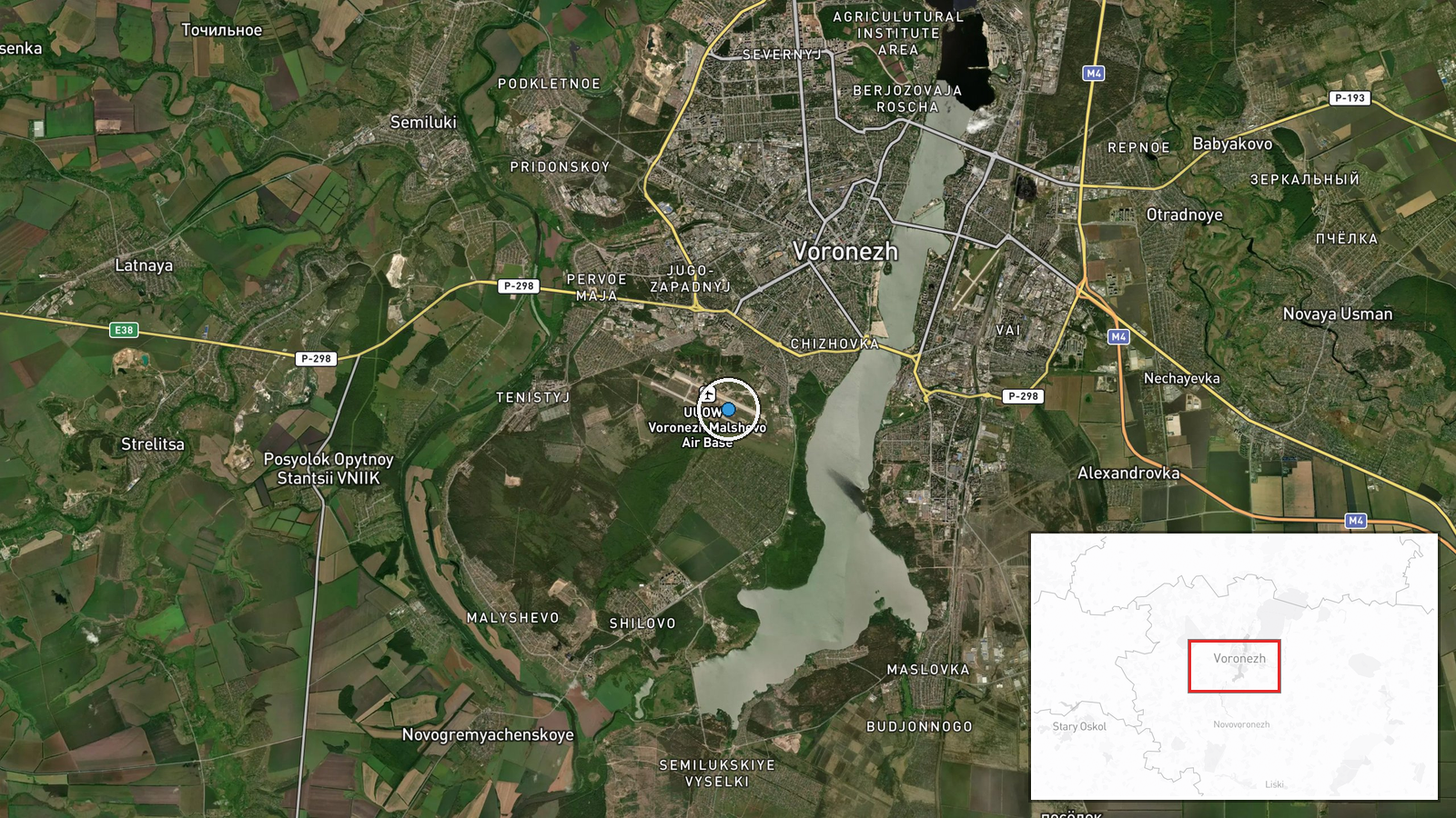 Voronezh Airfield, Voronezh, Voronezh Oblast, Russia — Ballistic Missile location map