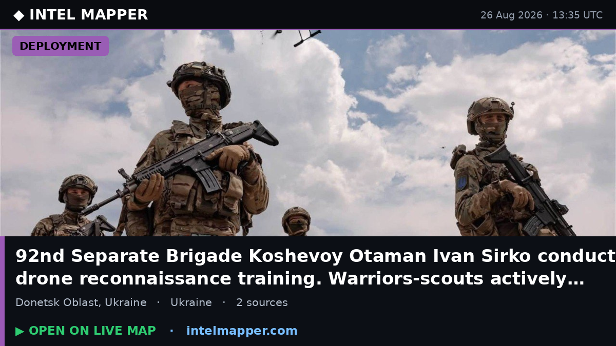 92nd Separate Brigade Koshevoy Otaman Ivan Sirko conducts drone reconnaissance training. W…