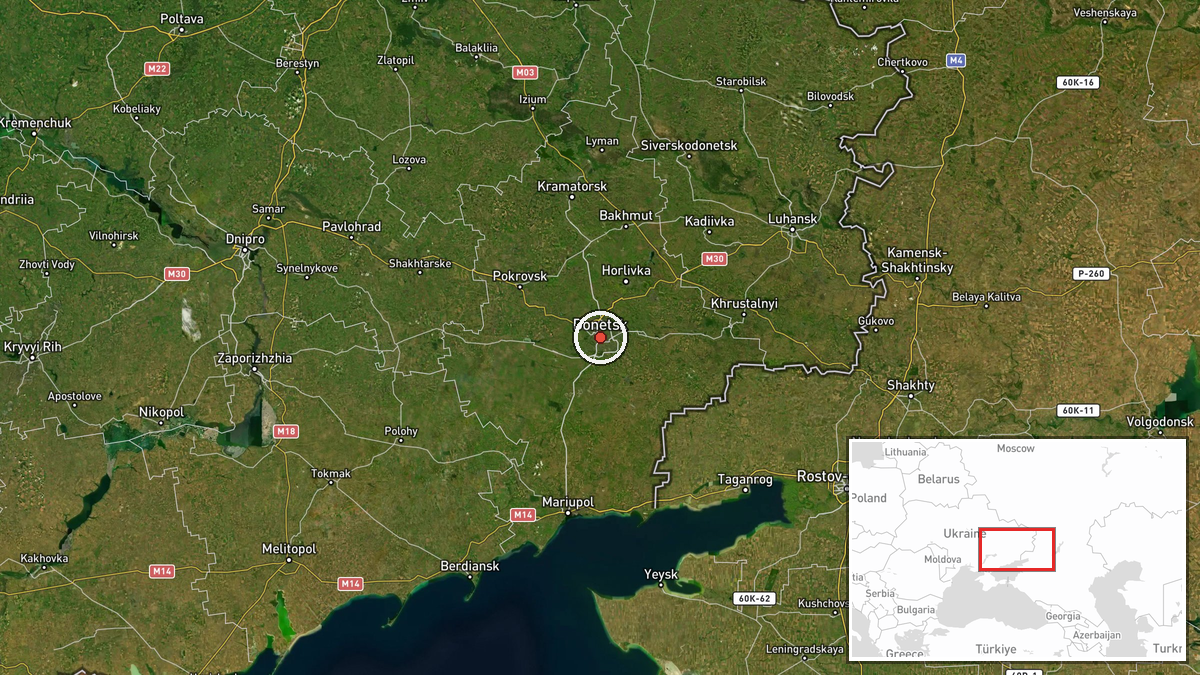 Donetsk, Donetsk Oblast, Ukraine — UAS Strike location map