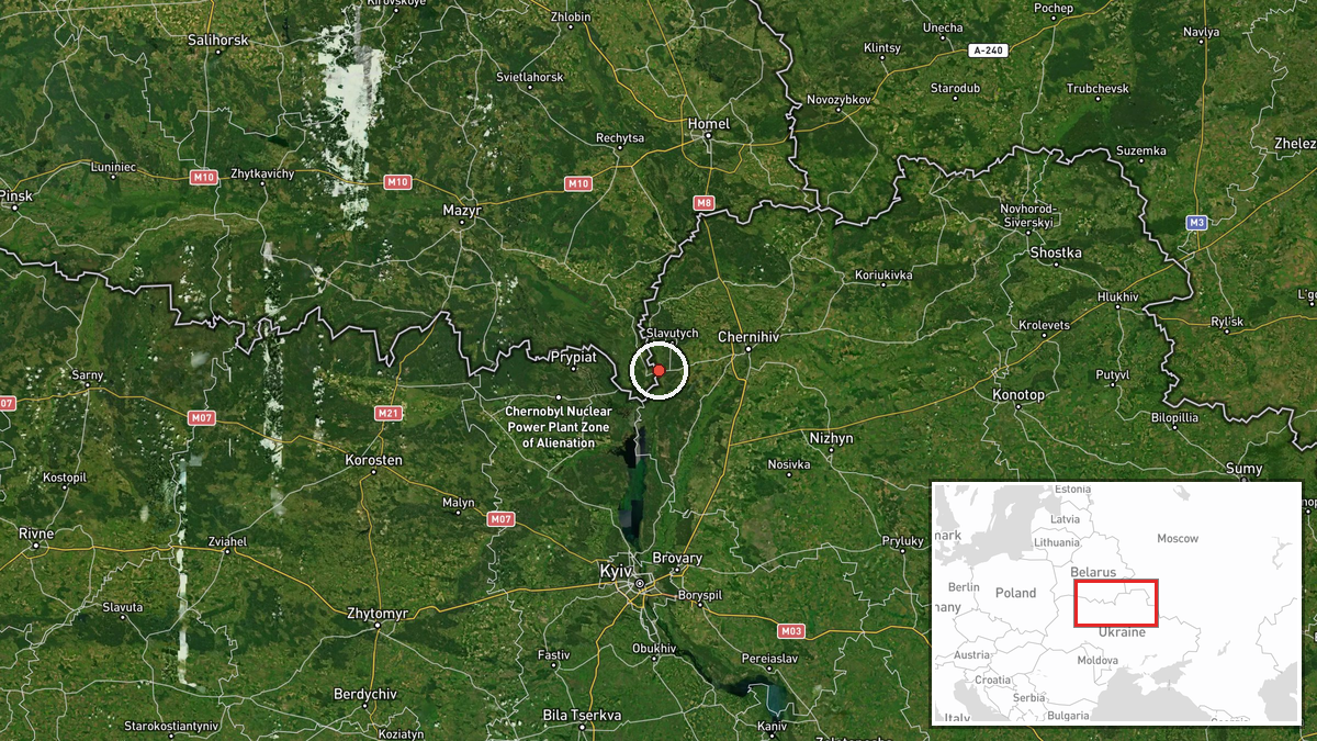 Slavutych, Chernihiv Oblast, Ukraine — Drone Transit location map