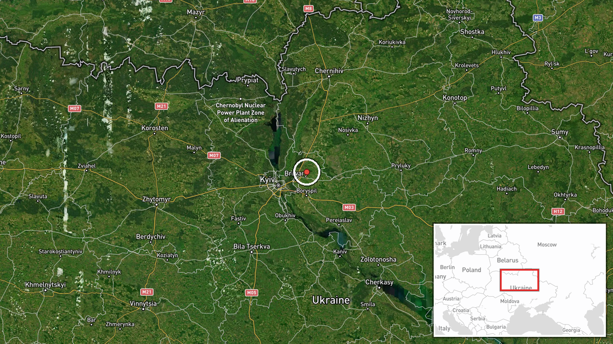 Kyiv Oblast, Ukraine — Drone Transit location map