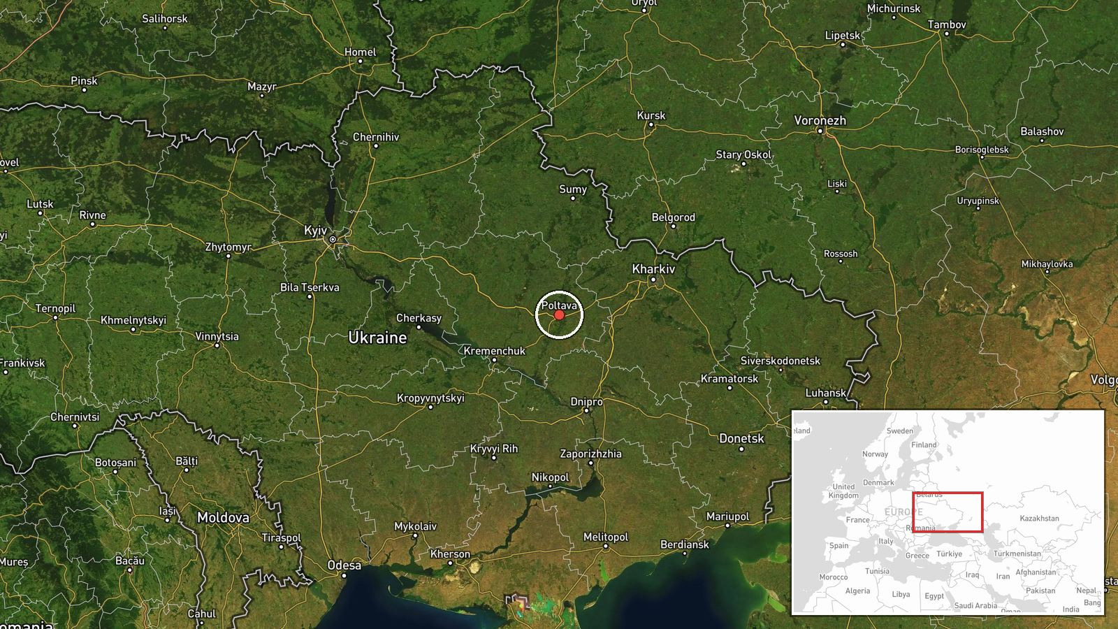 Poltava Oblast, Ukraine — Drone Transit location map