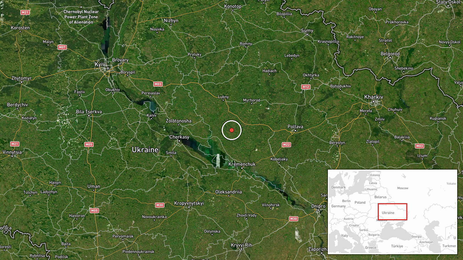 Semenivka, Poltava Oblast, Ukraine — Drone Transit location map