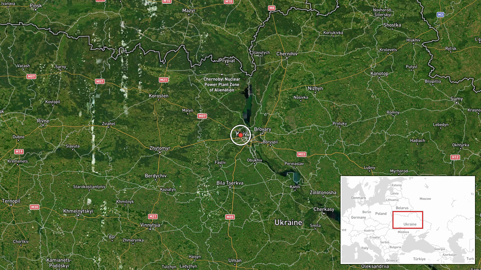 Kotsyubynske, Kyiv Oblast, Ukraine — Drone Transit location map