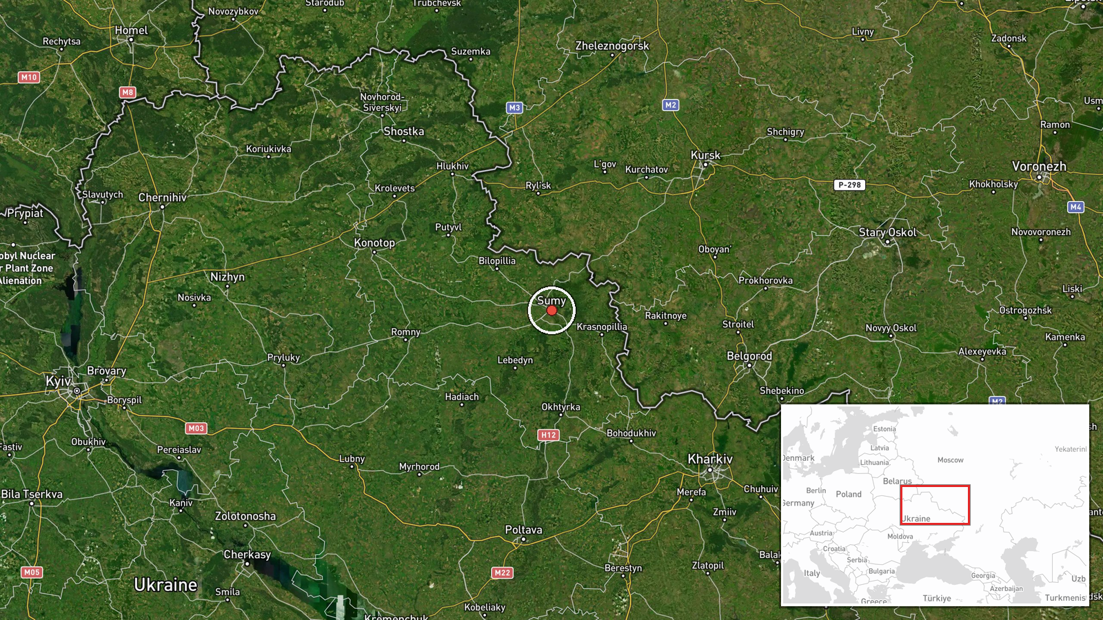 Drabove, Sumy Oblast, Ukraine — Drone Transit location map
