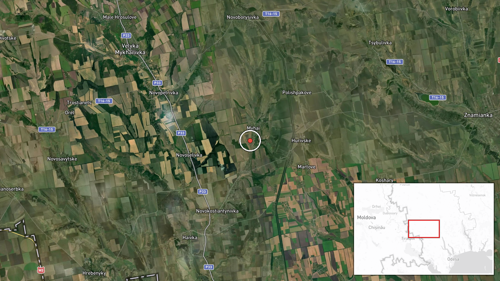 Tendrivska Spit, Odesa Oblast, Ukraine — UAS Strike location map