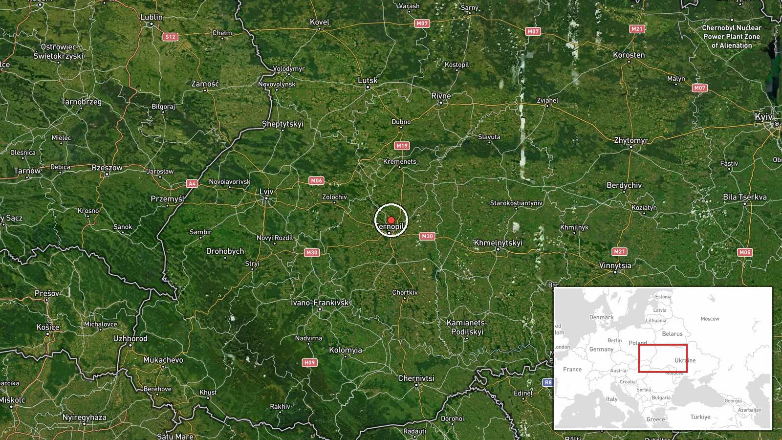 Ternopil Oblast, Ukraine — Drone Transit location map