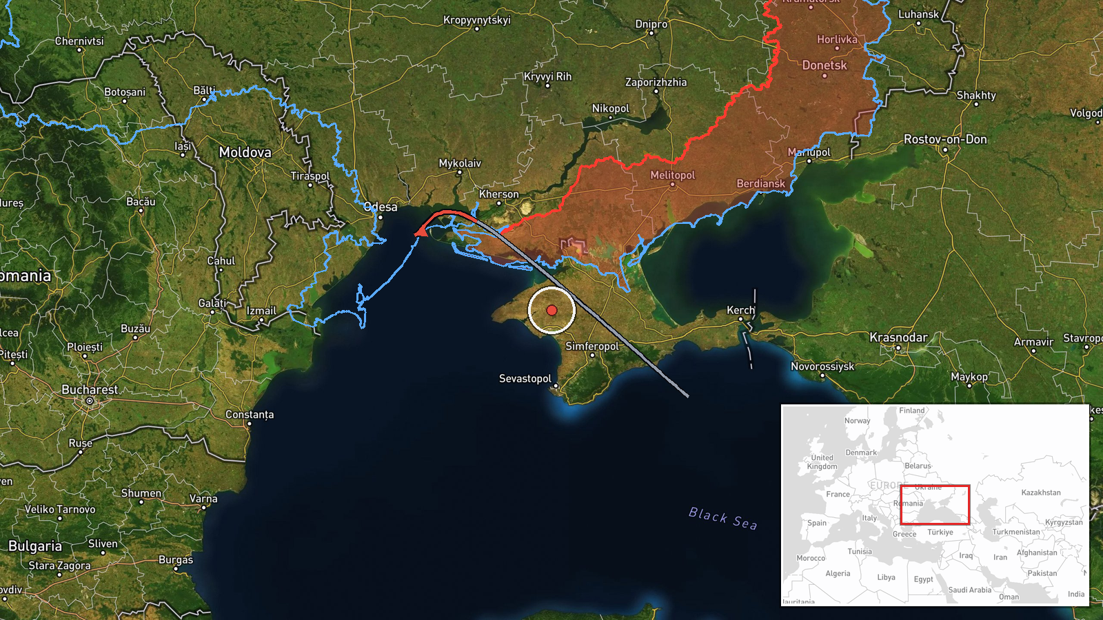 Odesa Oblast, Ukraine — Drone Transit location map