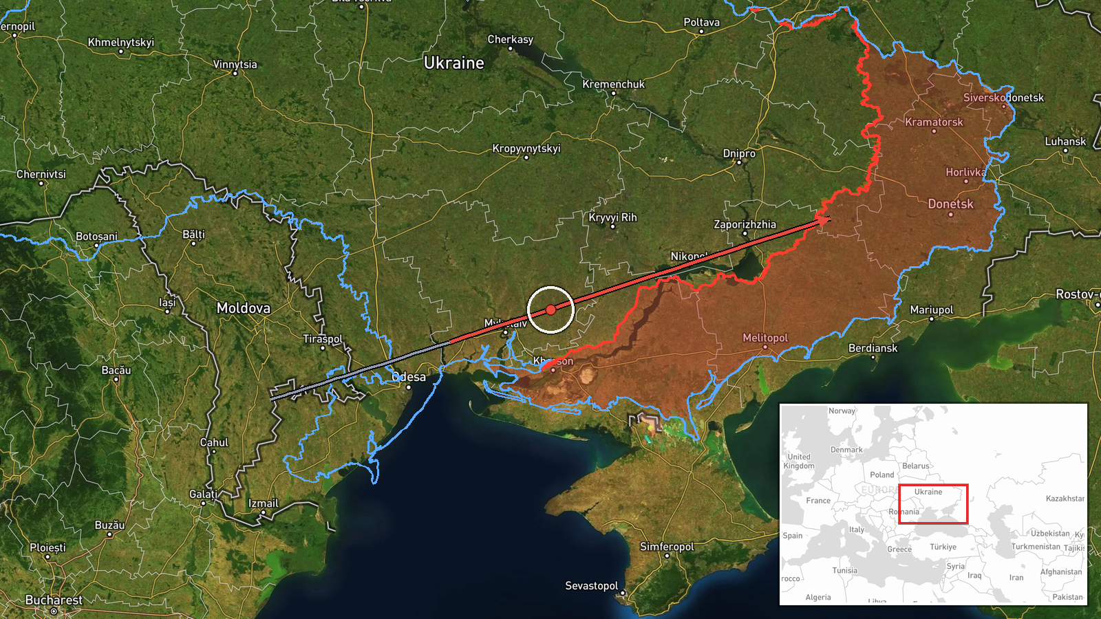 Zhovte, Odesa Oblast, Ukraine — Drone Transit location map