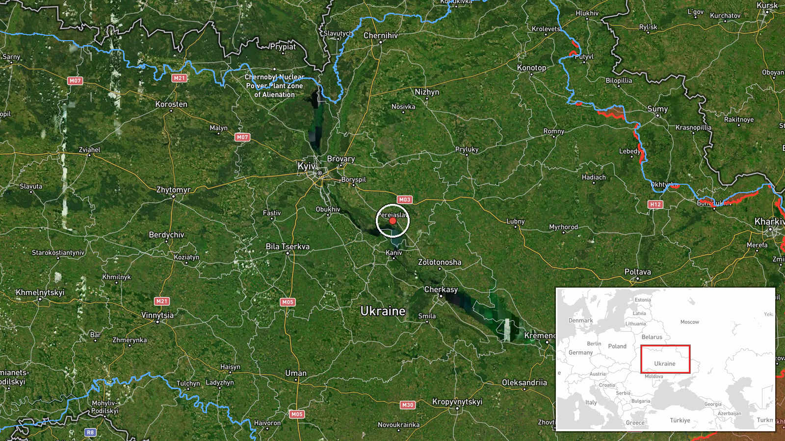 Pereyaslav, Kyiv Oblast, Ukraine — Drone Transit location map