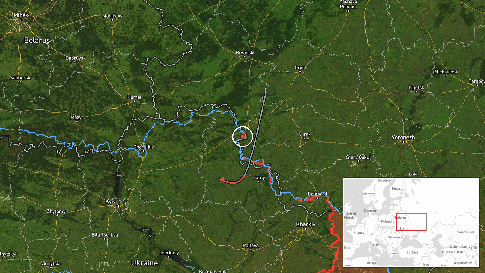 Romensky District, Sumy Oblast, Ukraine — UAS Strike location map