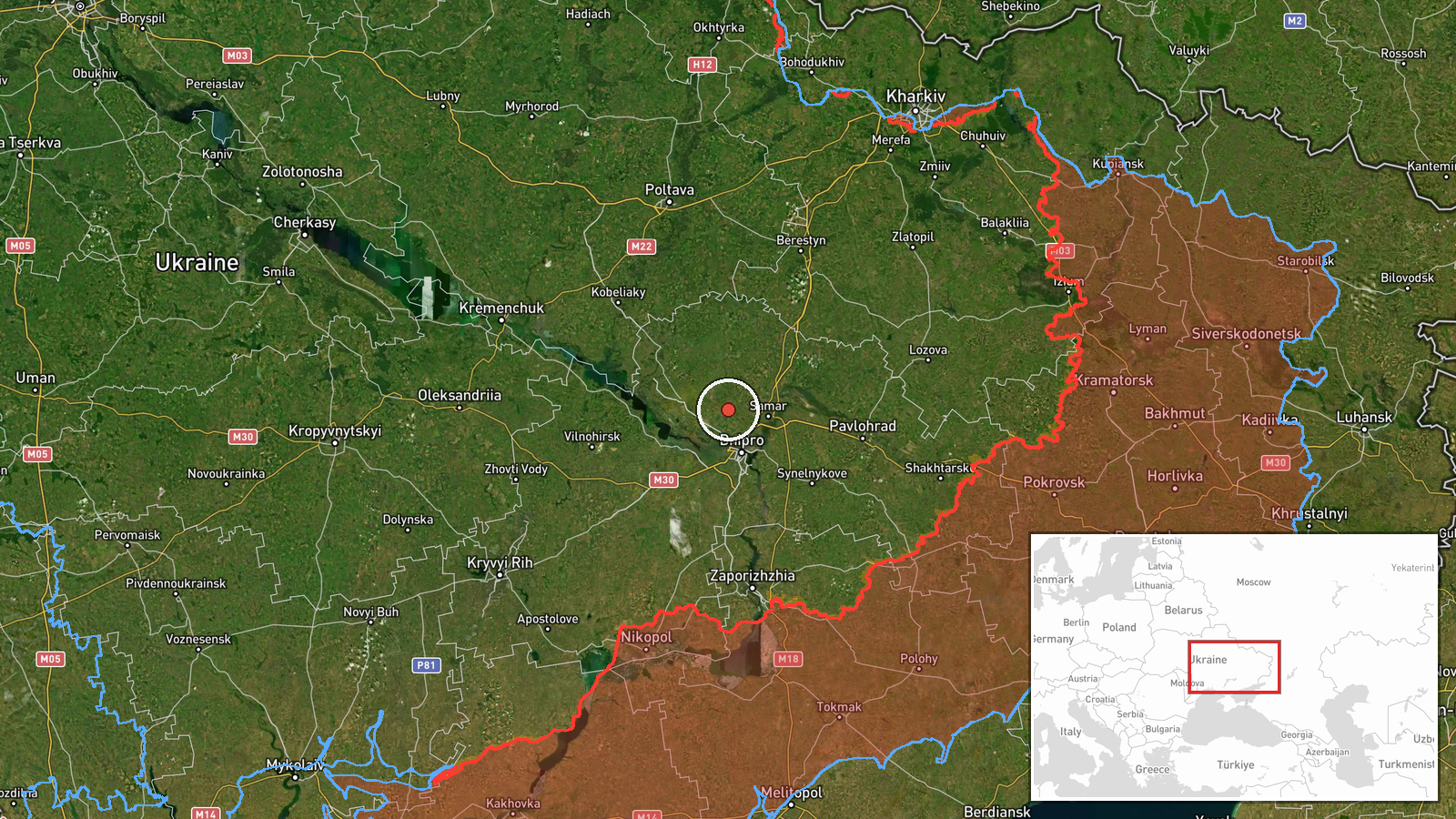 Dnipropetrovsk Oblast, Ukraine — Drone Transit location map