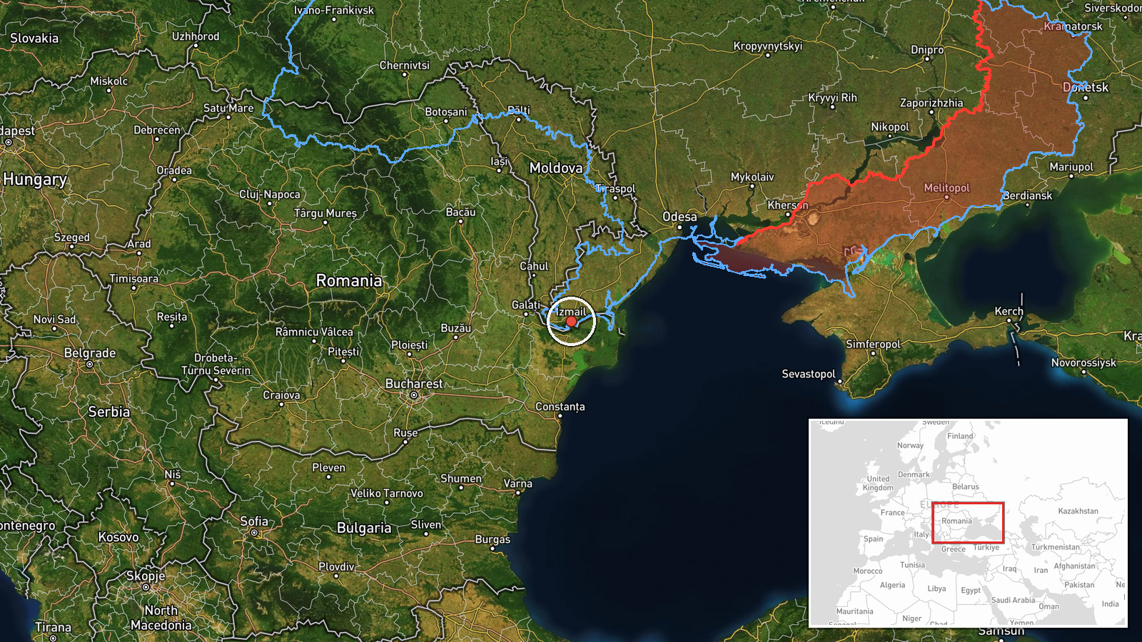 Izmail, Odesa Oblast, Ukraine — Drone Transit location map