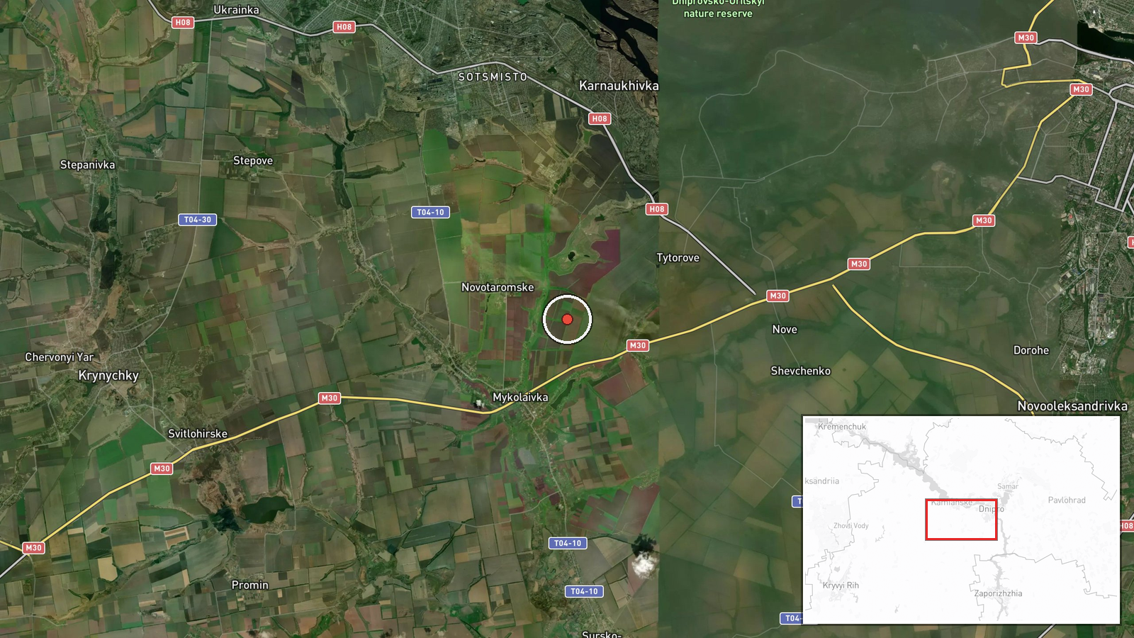 Dnipropetrovsk Oblast, Ukraine (general) — UAS Strike location map