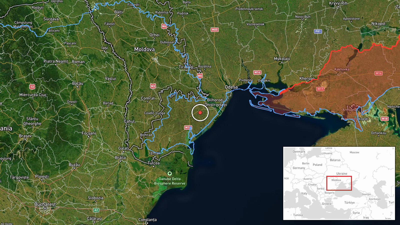 Odesa Oblast, Ukraine — Cruise Missile location map