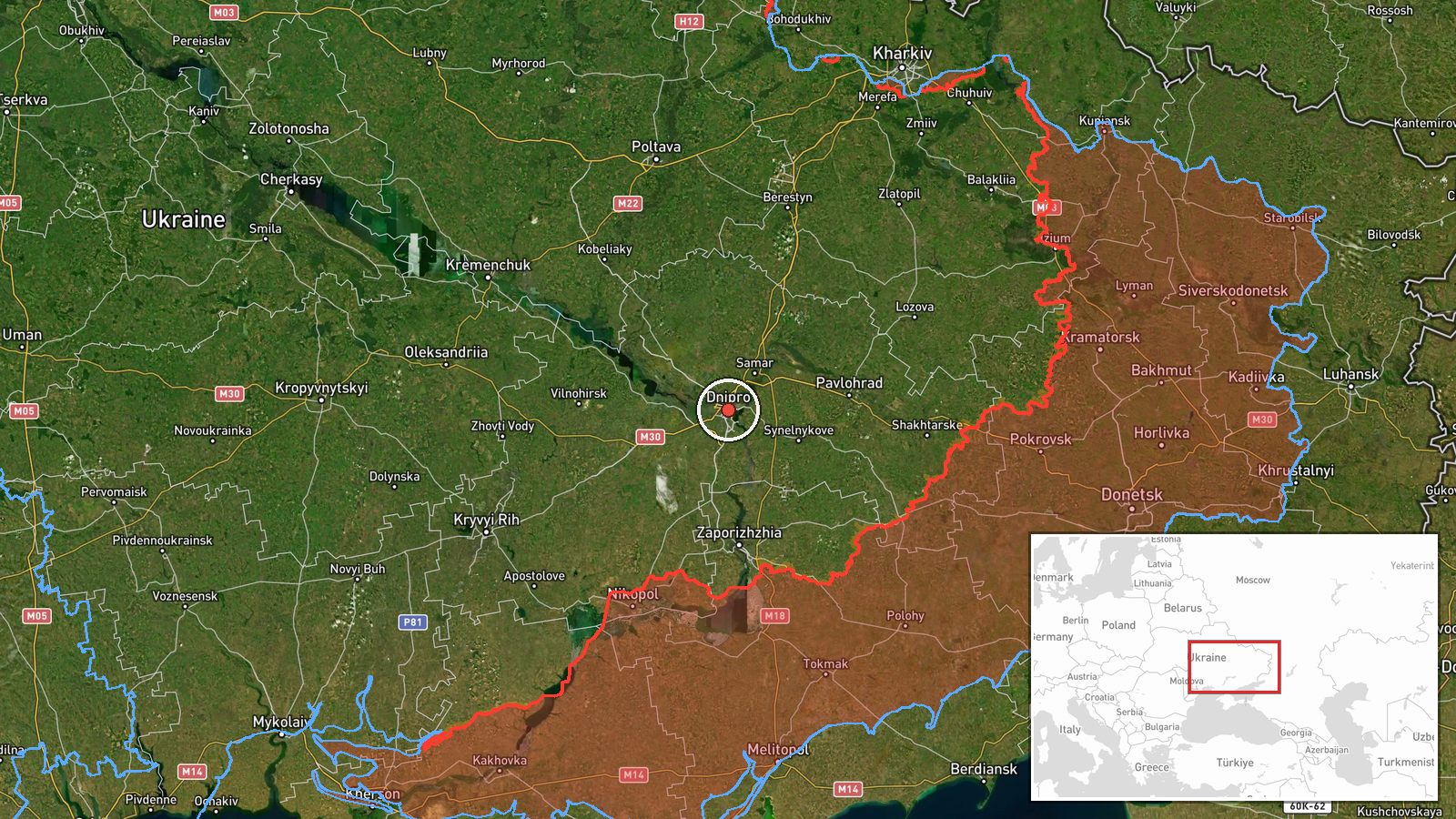 Dnipro, Dnipropetrovsk Oblast, Ukraine — Drone Transit location map