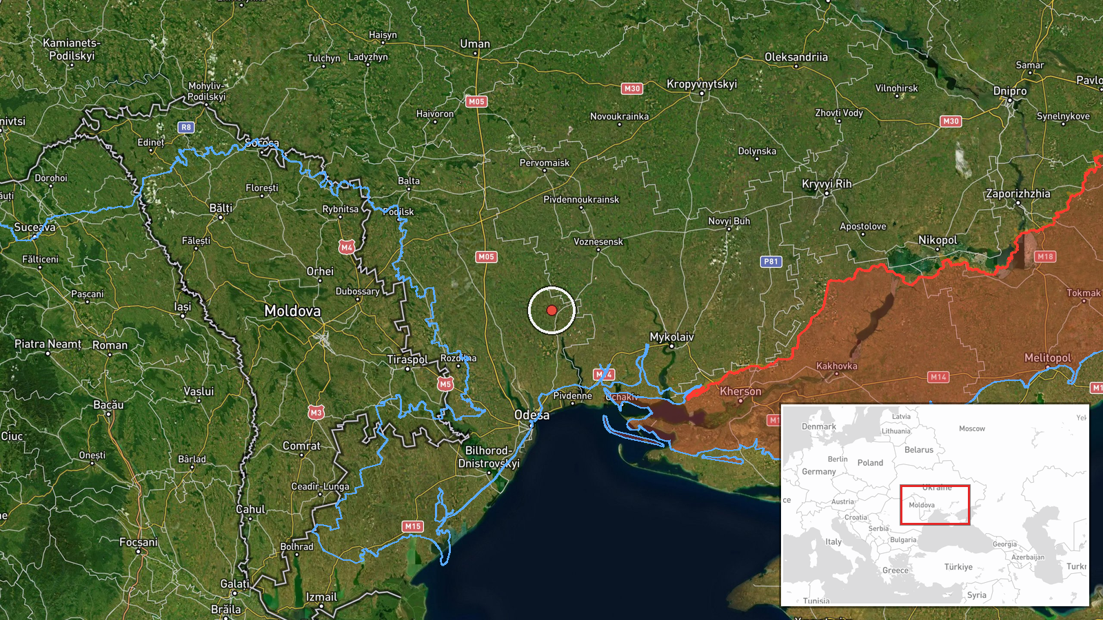 Berezivskyi District, Odesa Oblast, Ukraine — Drone Transit location map