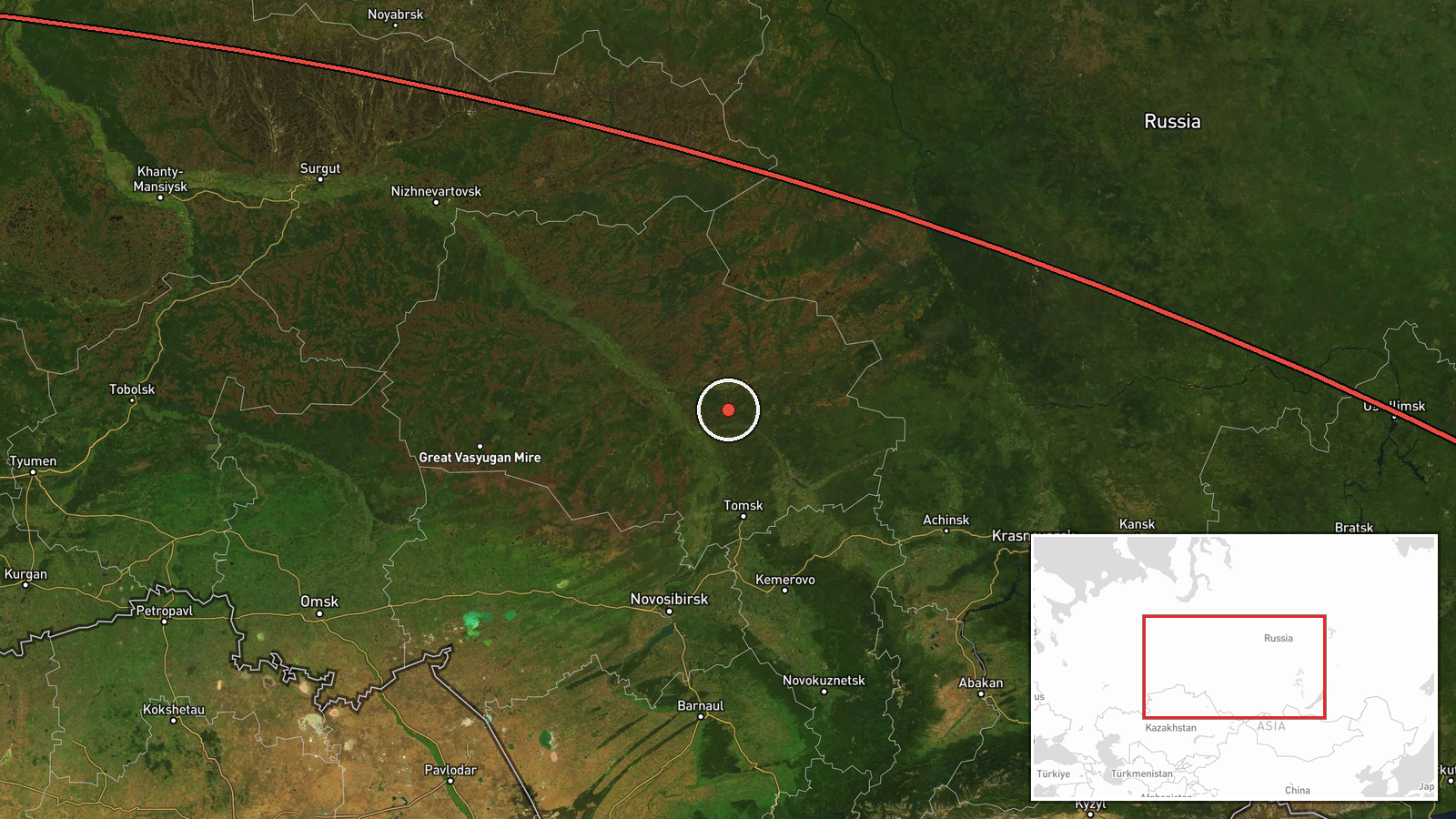Oleniya Air Base, Arkhangelsk Oblast, Russia — Deployment location map