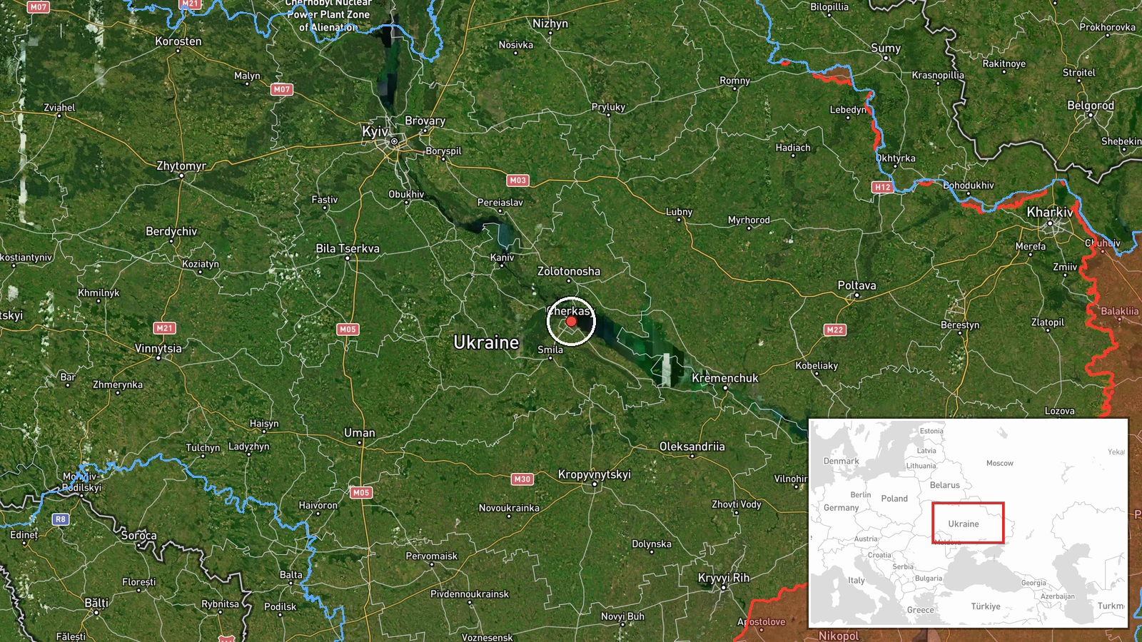 Kyiv suburbs (arrival), Kyiv Oblast, Ukraine — Drone Transit location map