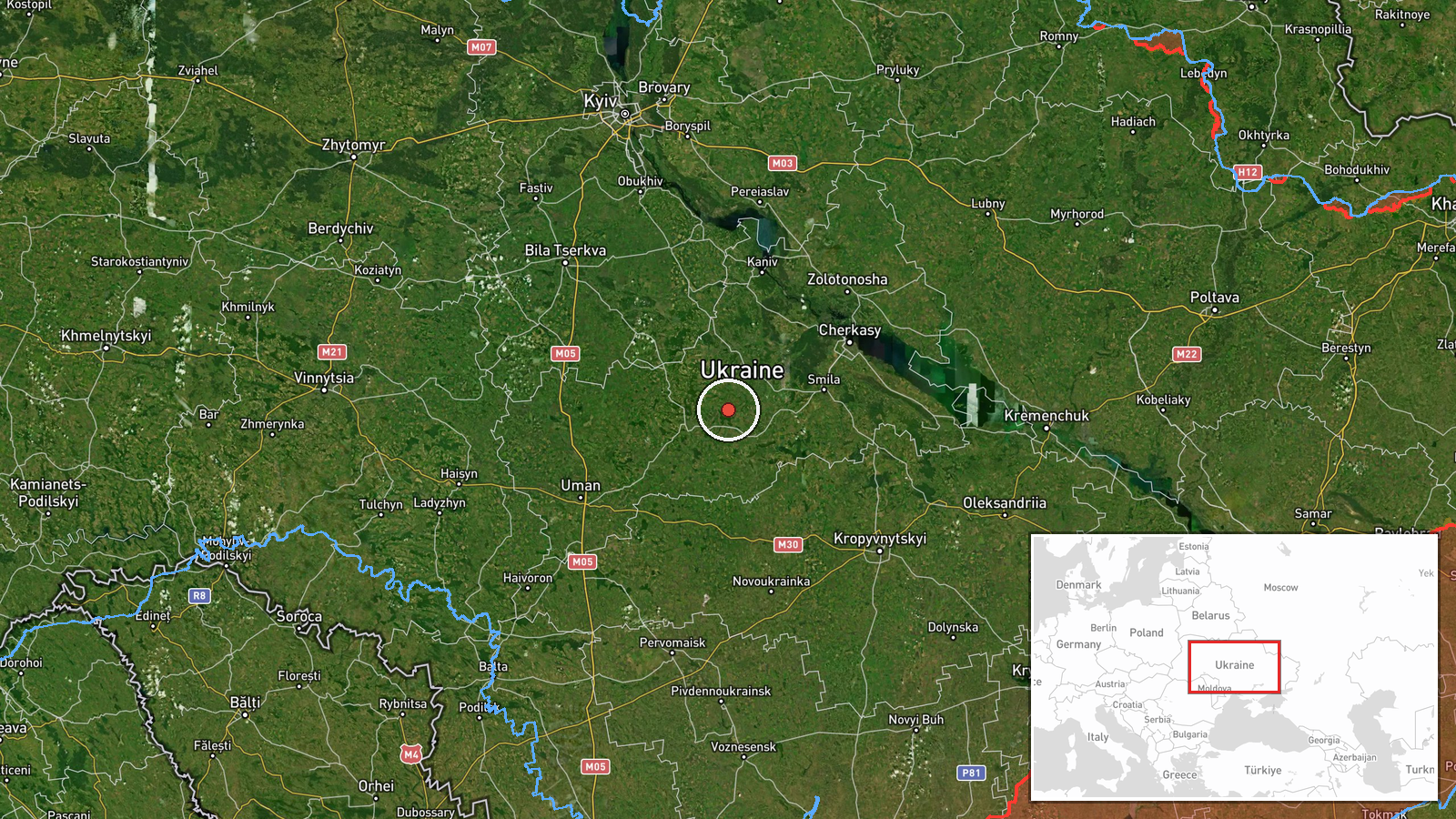 Boryspil Sector, Kyiv Oblast, Ukraine — Drone Transit location map