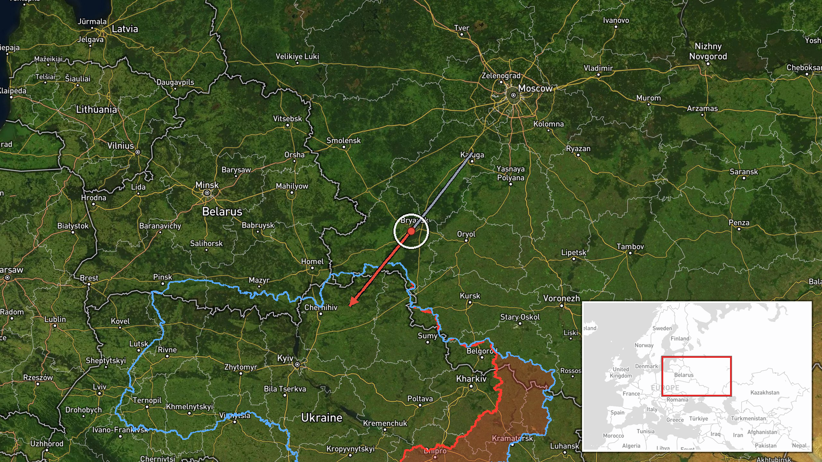 Chernihiv Oblast, Ukraine — Drone Transit location map
