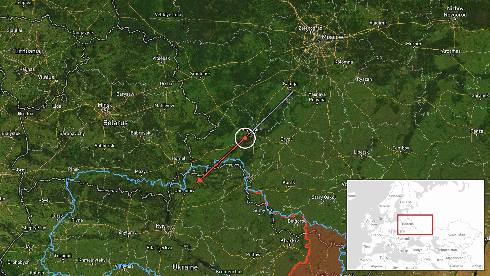 Chernihiv Oblast, Ukraine — Drone Transit location map