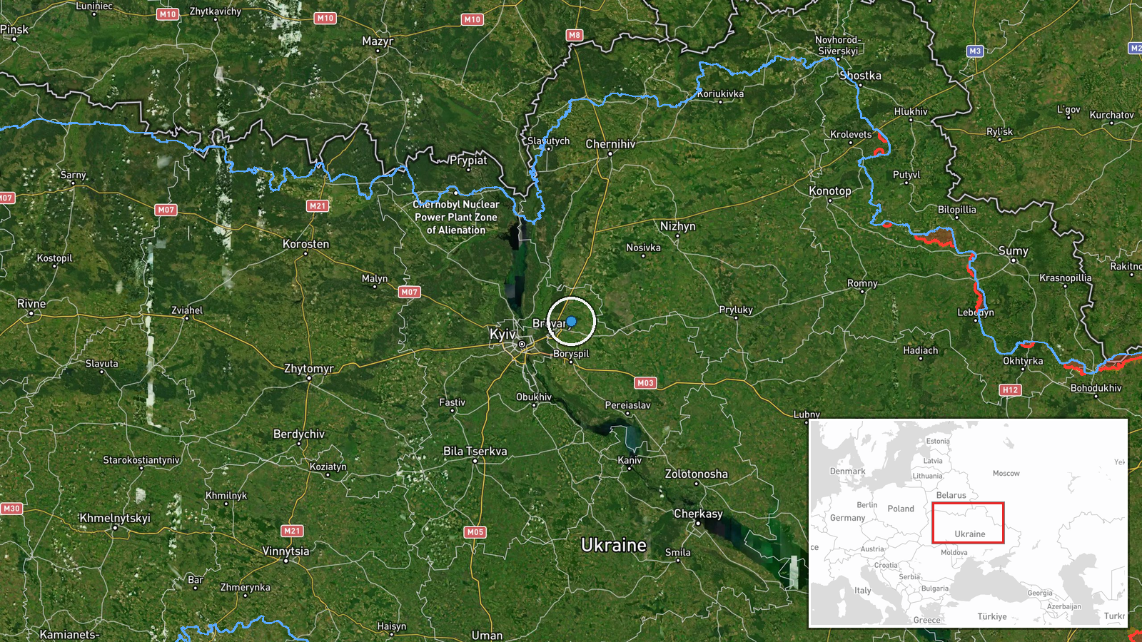 Kyiv Oblast, Ukraine — Siren location map