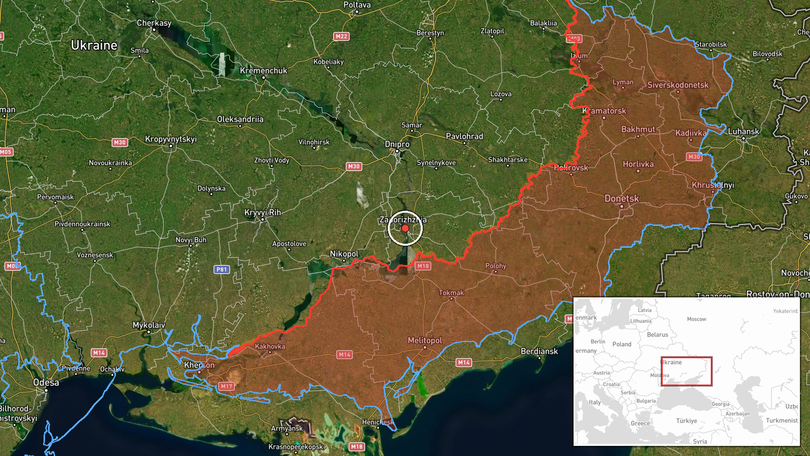 Zaporizhzhia Oblast, Ukraine — Drone Transit location map