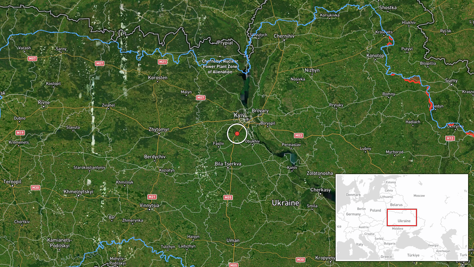 Hlevakha, Kyiv Oblast, Ukraine — Drone Transit location map
