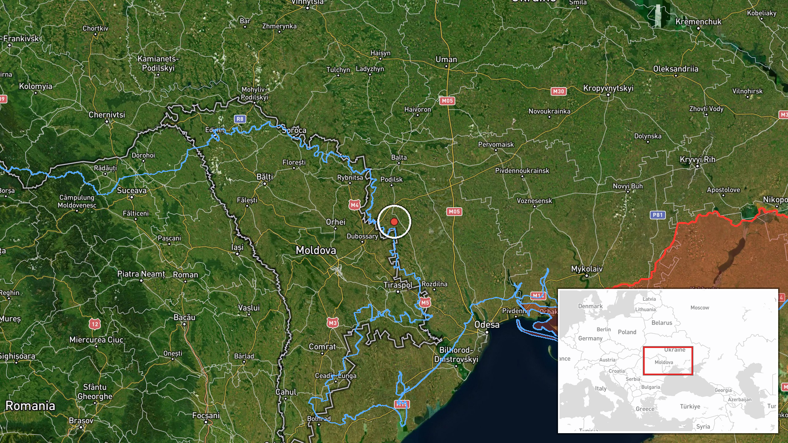 Palanky to Mayaky, Odesa Oblast, Ukraine — Drone Transit location map