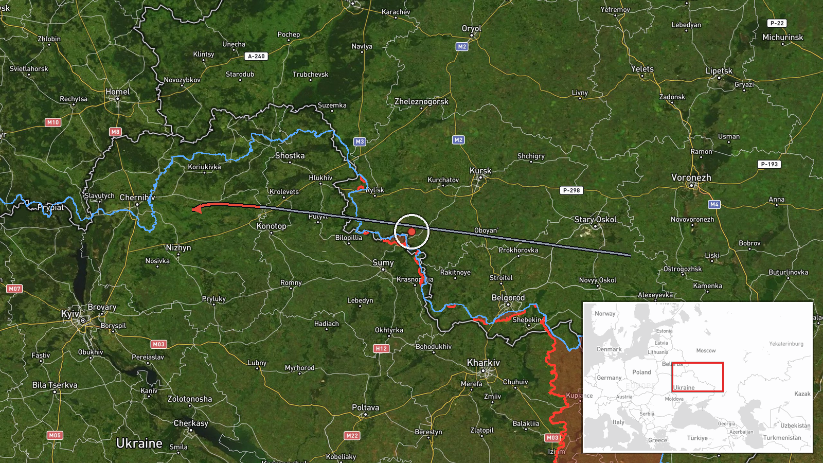 Lyubychiv, Kyiv Oblast, Ukraine — Drone Transit location map