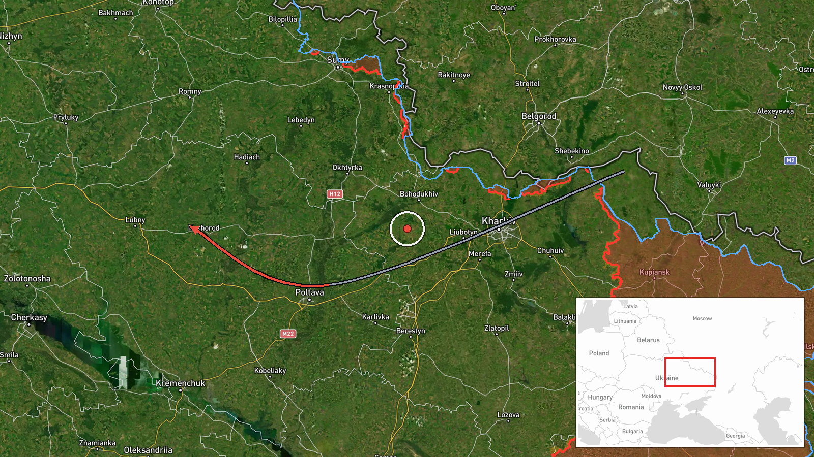 Luhny, Poltava Oblast, Ukraine — UAS Strike location map
