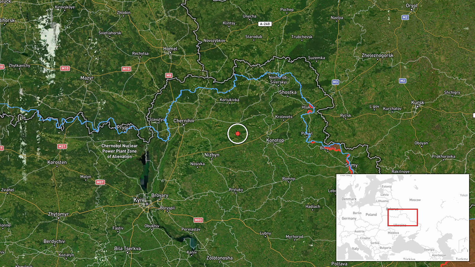 Desna River, Chernihiv Oblast, Ukraine — Drone Transit location map