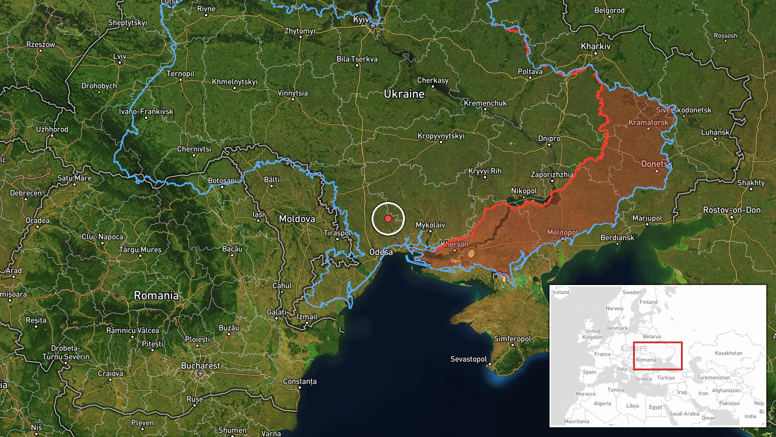 Berezhivsky District, Odesa Oblast, Ukraine — Drone Transit location map