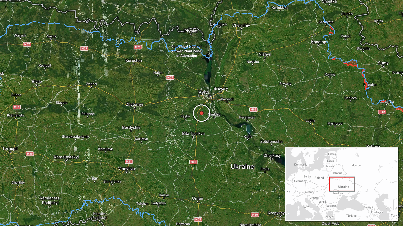 Vasylkiv, Kyiv Oblast, Ukraine — Drone Transit location map