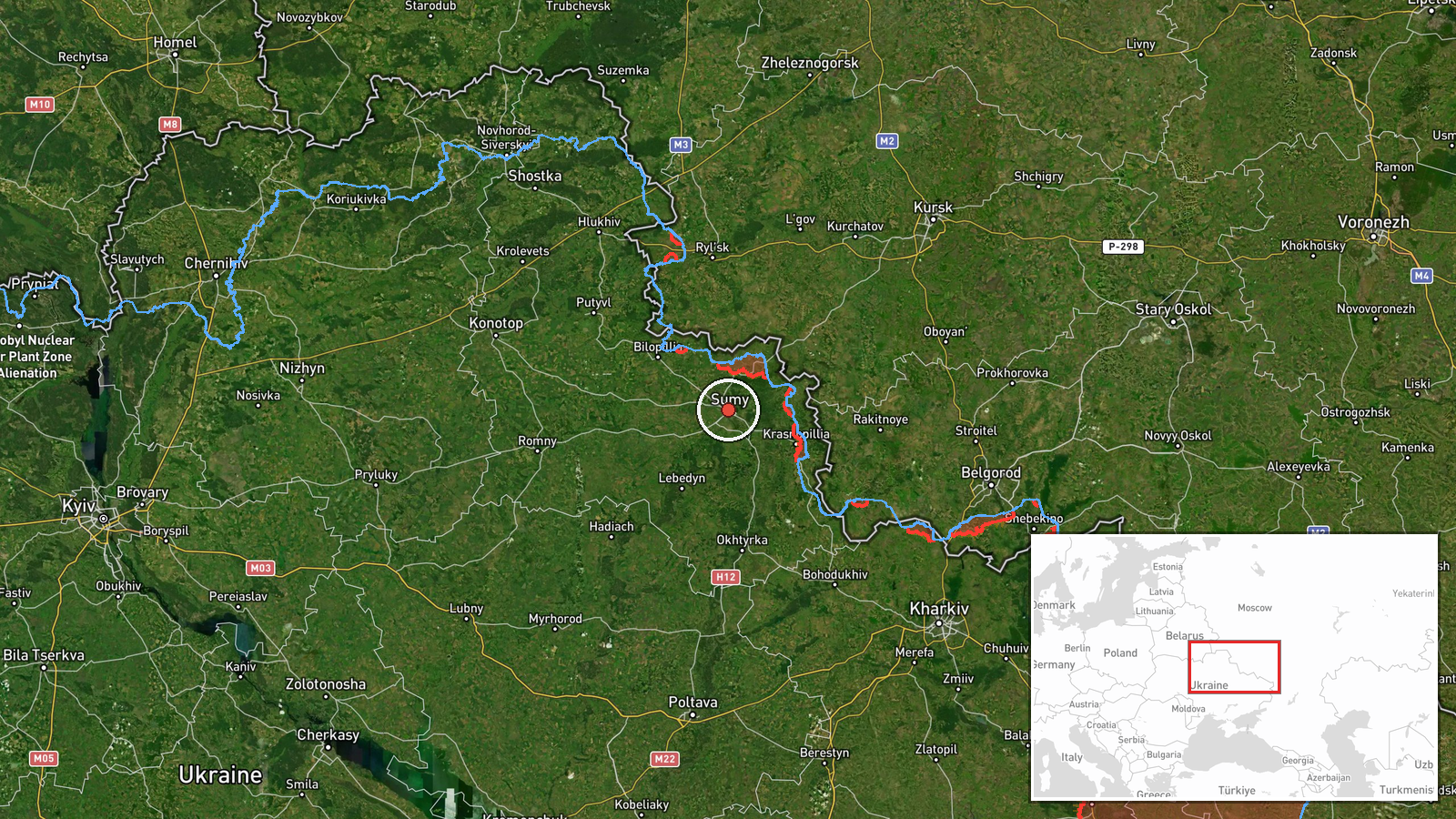 Sumy, Sumy Oblast, Ukraine — Drone Transit location map