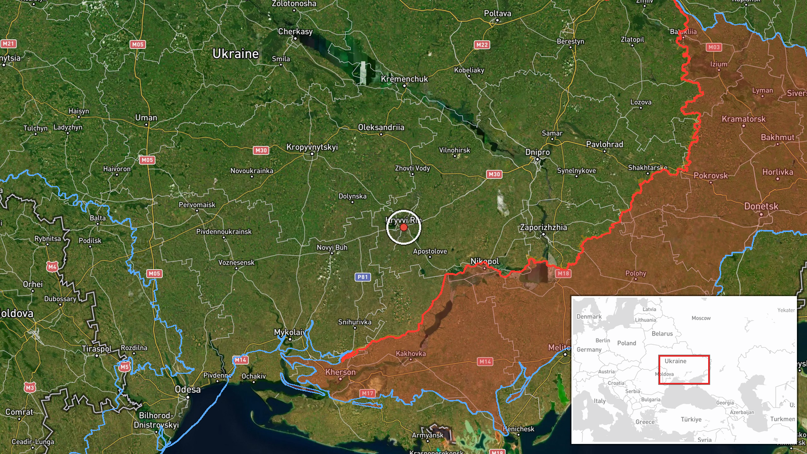 Kryvyi Rih, Dnipropetrovsk Oblast, Ukraine — Drone Transit location map