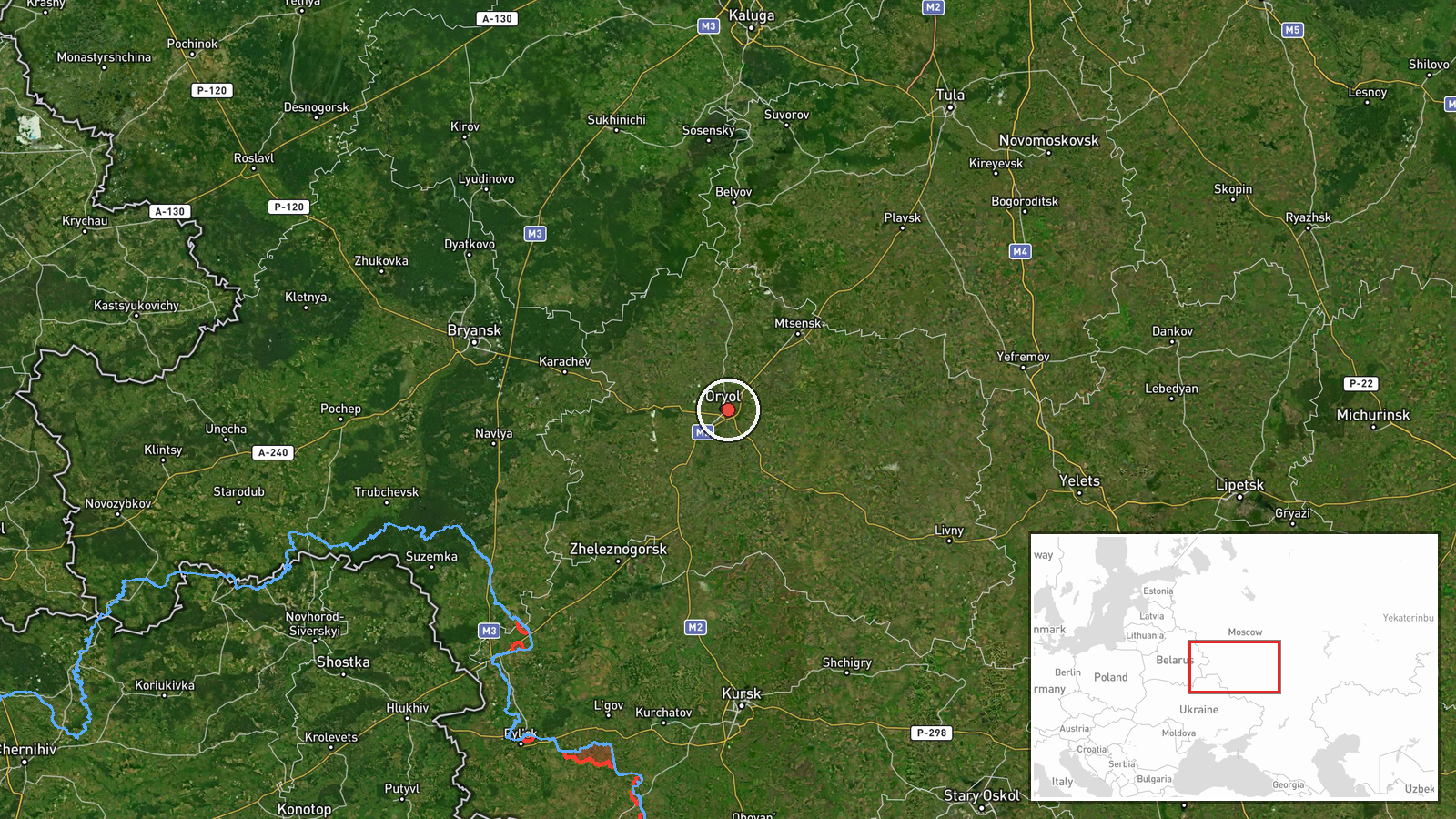 Oryol (Orel), Oryol Oblast, Russia — Drone Transit location map