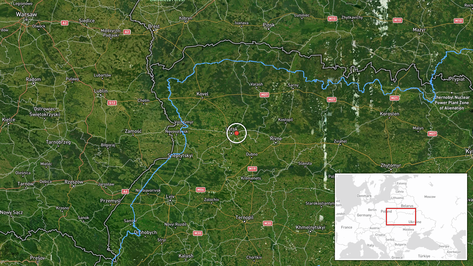 Lutsk, Volyn Oblast, Ukraine — Drone Transit location map