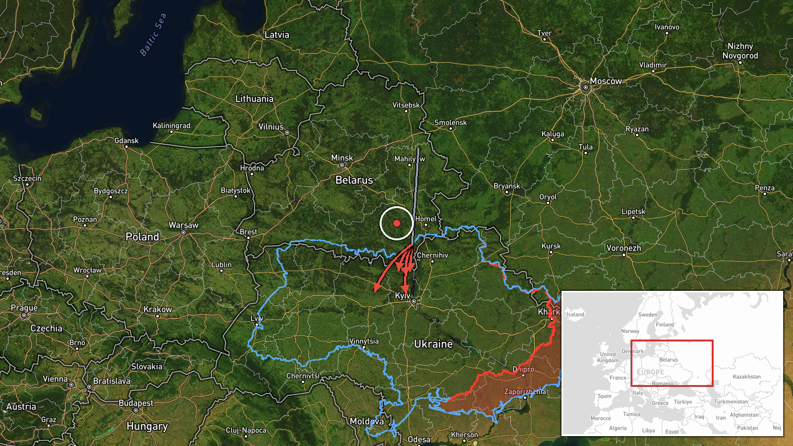 Kyiv Reservoir, Kyiv Oblast, Ukraine — Drone Transit location map
