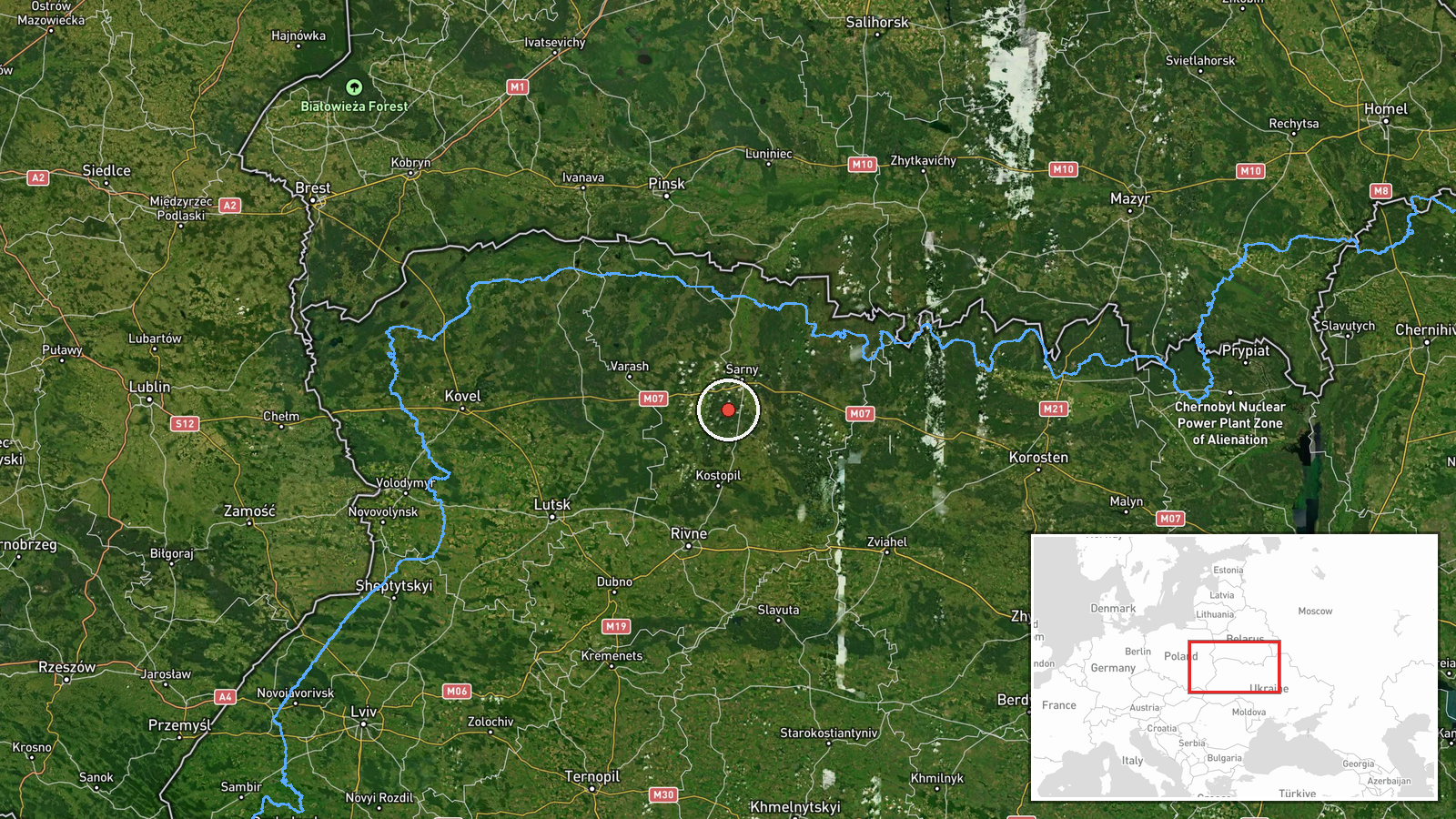 Rivne Oblast, Ukraine — Drone Transit location map